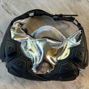 Futuristic Silver and Black Handbag